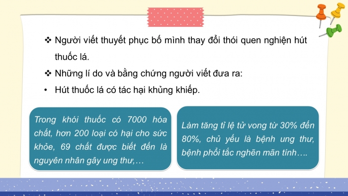 Giáo án điện tử ngữ văn 10 cánh diều tiết: Viết bài luận thuyết phục người khác từ bỏ một thói quen hay một quan niệm