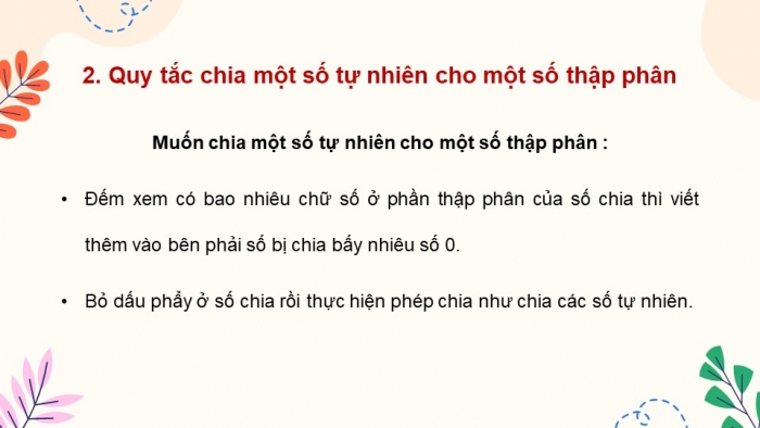 Giáo án điện tử Toán 5 kết nối Bài 22: Phép chia số thập phân (P2)