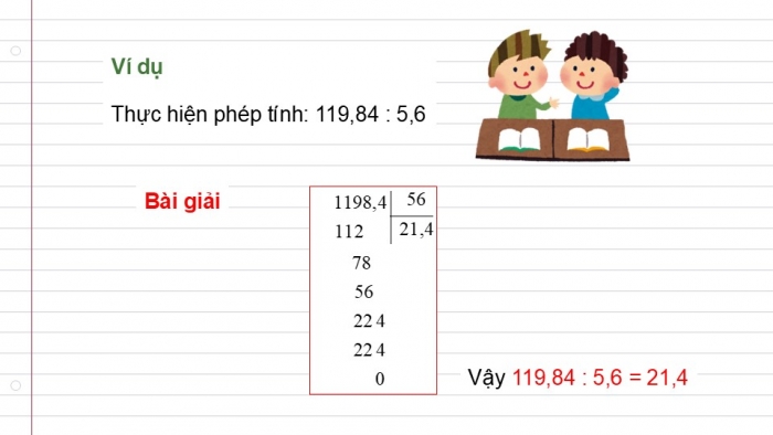 Giáo án điện tử Toán 5 cánh diều Bài 35: Chia một số thập phân cho một số thập phân