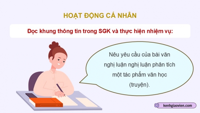 Giáo án điện tử Ngữ văn 9 kết nối Bài 4: Viết bài văn nghị luận phân tích một tác phẩm văn học (truyện)