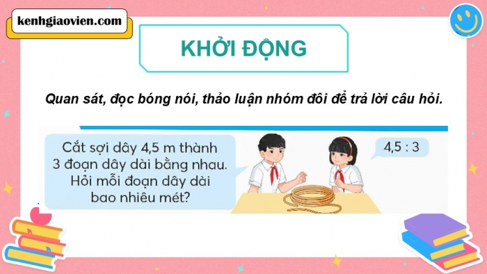 Giáo án điện tử Toán 5 chân trời Bài 35: Chia một số thập phân cho một số tự nhiên