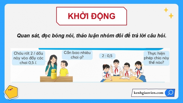 Giáo án điện tử Toán 5 chân trời Bài 39: Chia một số tự nhiên cho một số thập phân