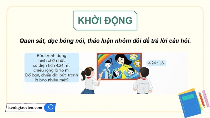 Giáo án điện tử Toán 5 chân trời Bài 40: Chia một số thập phân cho một số thập phân