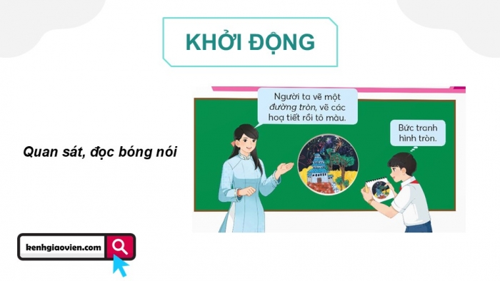 Giáo án điện tử Toán 5 chân trời Bài 47: Đường tròn, hình tròn