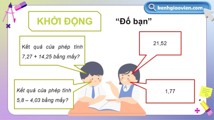 Giáo án điện tử Toán 5 cánh diều Bài 27: Luyện tập