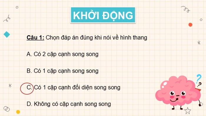 Giáo án PPT dạy thêm Toán 5 Kết nối bài 26: Hình thang. Diện tích hình thang