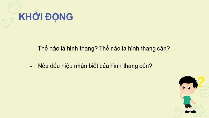 Giáo án PPT dạy thêm Toán 8 cánh diều Bài 3: Hình thang cân