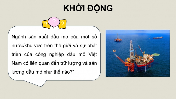 Giáo án điện tử chuyên đề Hoá học 11 chân trời Bài 9: Sản xuất dầu mỏ – Vấn đề môi trường – Nguồn nhiên liệu thay thế dầu mỏ