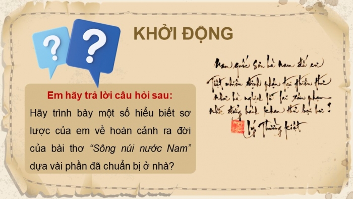 Giáo án điện tử Ngữ văn 9 cánh diều Bài 1: Sông núi nước Nam (Nam quốc sơn hà)