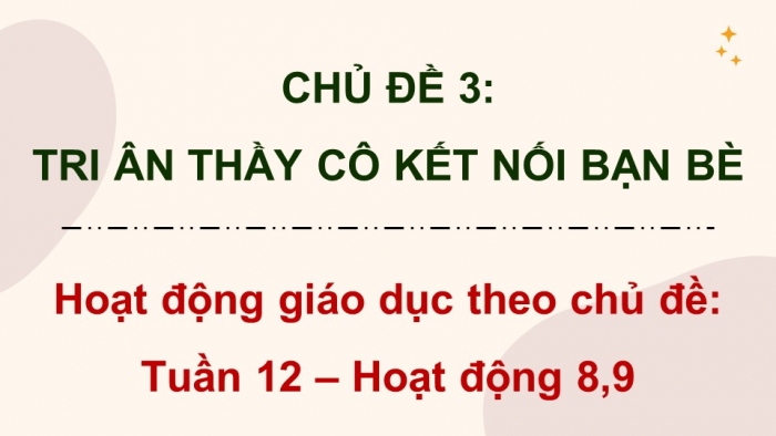 Giáo án điện tử Hoạt động trải nghiệm 5 chân trời bản 1 Chủ đề 3 Tuần 12