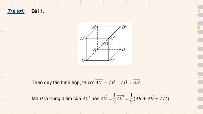 Giáo án điện tử Toán 12 kết nối Hoạt động thực hành trải nghiệm: Vẽ vectơ tổng của ba vectơ trong không gian bằng phần mềm GeoGebra