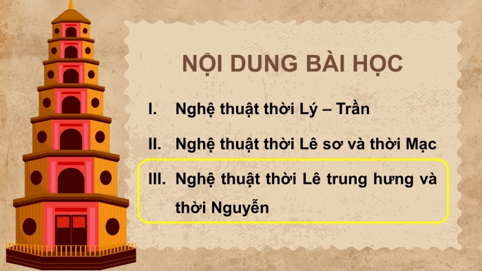 Giáo án điện tử chuyên đề Lịch sử 11 cánh diều CĐ 1: Lịch sử nghệ thuật truyền thống Việt Nam (P3)