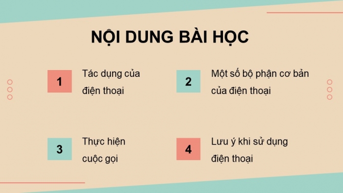 Giáo án điện tử Công nghệ 5 kết nối Bài 5: Sử dụng điện thoại (P2)