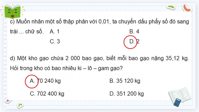 Giáo án điện tử Toán 5 chân trời Bài 34: Em làm được những gì?