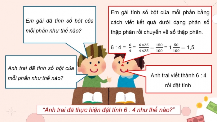 Giáo án điện tử Toán 5 chân trời Bài 36: Chia một số tự nhiên cho một số tự nhiên mà thương là một số thập phân