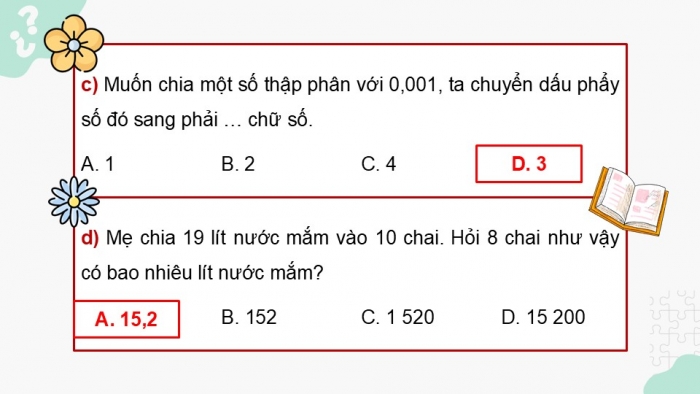 Giáo án điện tử Toán 5 chân trời Bài 38: Em làm được những gì?