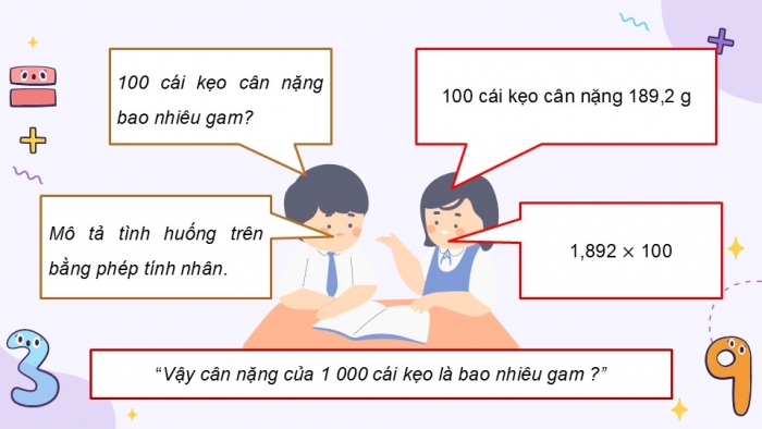 Giáo án điện tử Toán 5 cánh diều Bài 28: Nhân một số thập phân với 10, 100, 1000,...