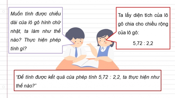 Giáo án điện tử Toán 5 cánh diều Bài 35: Chia một số thập phân cho một số thập phân