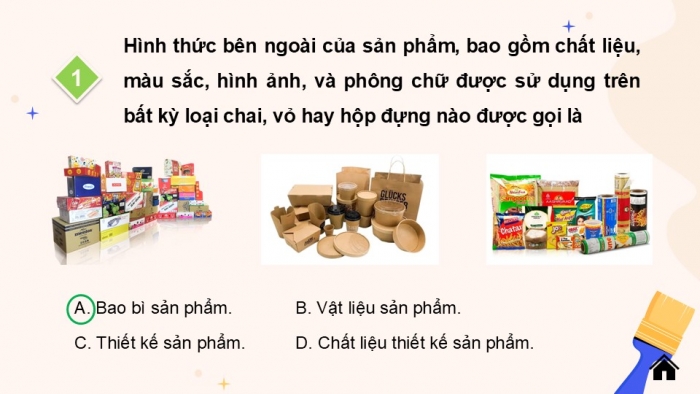 Giáo án điện tử Mĩ thuật 9 chân trời bản 1 Bài 7: Thiết kế và trang trí bao bì