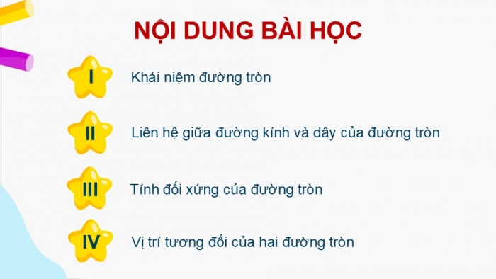 Giáo án điện tử Toán 9 cánh diều Bài 1: Đường tròn. Vị trí tương đối của hai đường tròn