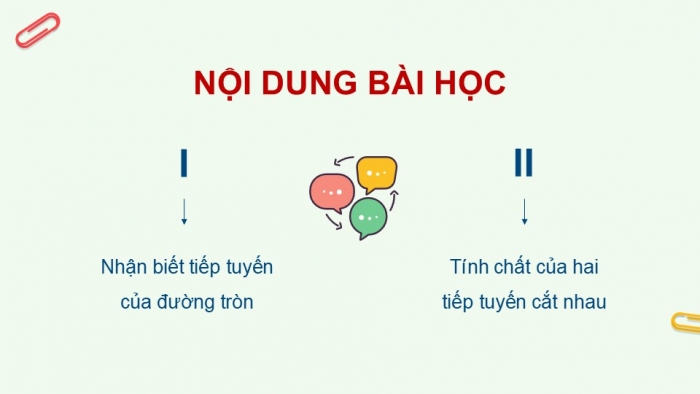 Giáo án điện tử Toán 9 cánh diều Bài 3: Tiếp tuyến của đường tròn