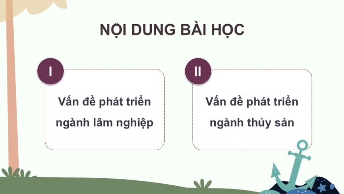 Giáo án điện tử Địa lí 12 kết nối Bài 12: Vấn đề phát triển ngành lâm nghiệp và ngành thuỷ sản