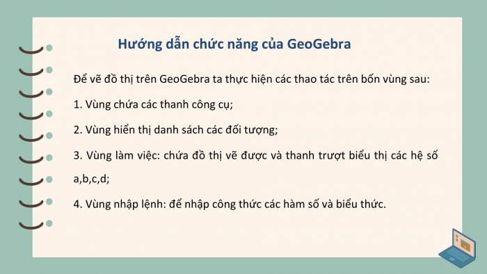 Giáo án điện tử Toán 12 chân trời Hoạt động thực hành và trải nghiệm Bài 1: Vẽ đồ thị hàm số bằng phần mềm Geogebra