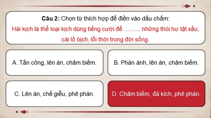 Giáo án PPT dạy thêm Ngữ văn 12 Cánh diều bài 2: Quan Thanh Tra (Gô-gôn)