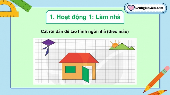 Giáo án điện tử Toán 5 kết nối Bài 28: Thực hành và trải nghiệm đo, vẽ, lắp ghép, tạo hình