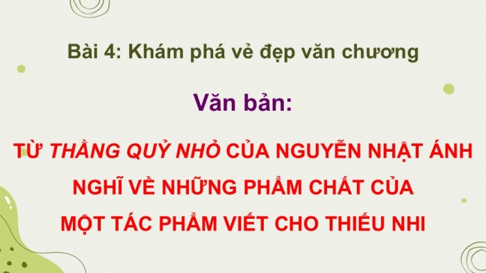 Giáo án điện tử Ngữ văn 9 kết nối Bài 4: Từ 