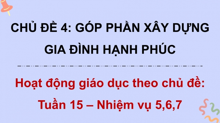 Giáo án điện tử Hoạt động trải nghiệm 9 chân trời bản 1 Chủ đề 4 Tuần 15