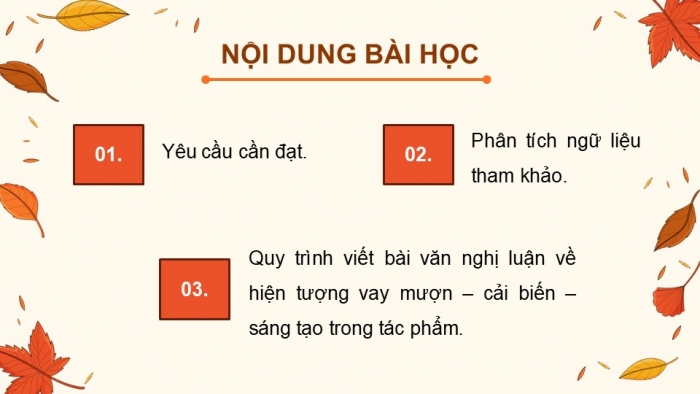 Giáo án điện tử Ngữ văn 12 kết nối Bài 4: Viết bài văn nghị luận về việc vay mượn – cải biến – sáng tạo trong một tác phẩm văn học