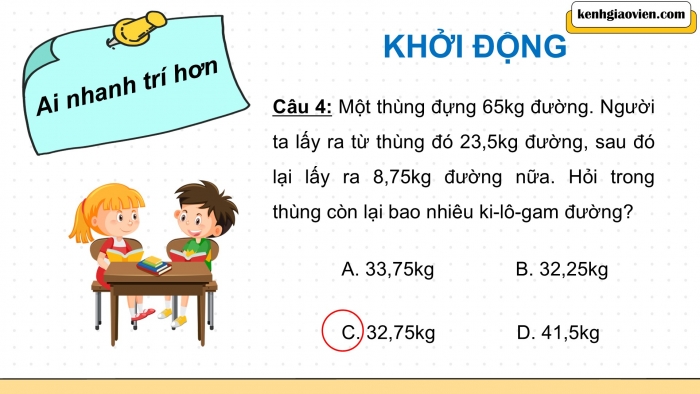 Giáo án PPT dạy thêm Toán 5 Kết nối bài 20: Phép trừ số thập phân