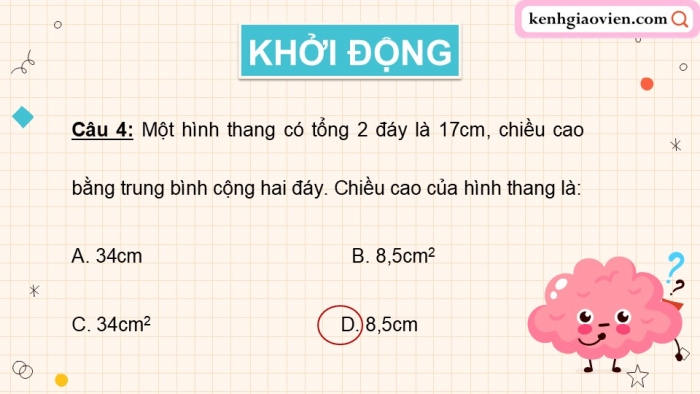 Giáo án PPT dạy thêm Toán 5 Kết nối bài 26: Hình thang. Diện tích hình thang