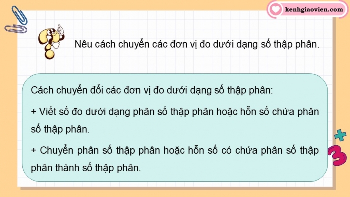 Giáo án PPT dạy thêm Toán 5 Kết nối bài 34: Ôn tập đo lường