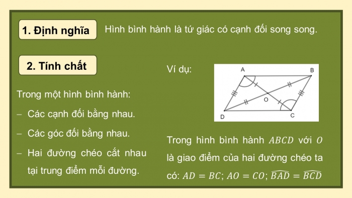 Giáo án PPT dạy thêm Toán 8 cánh diều Bài 4: Hình bình hành