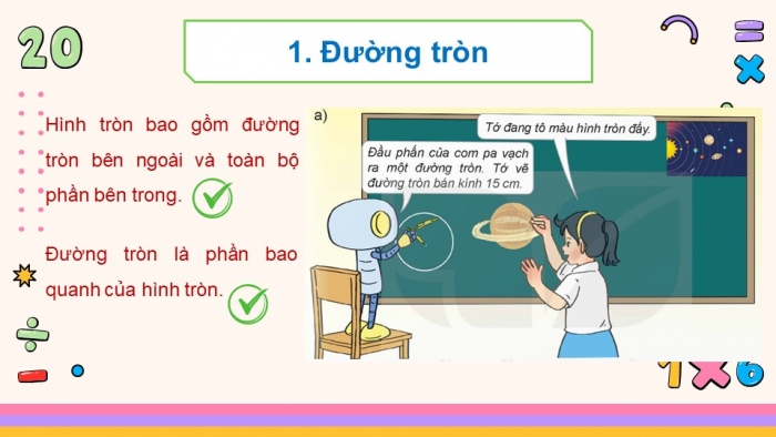 Giáo án điện tử Toán 5 kết nối Bài 27: Đường tròn. Chu vi và diện tích hình tròn