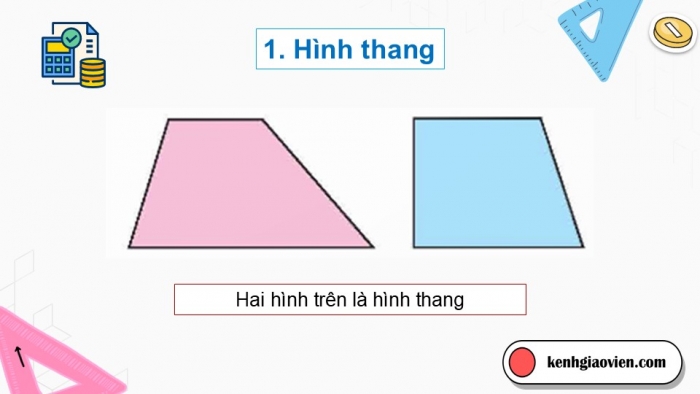 Giáo án điện tử Toán 5 chân trời Bài 45: Hình thang