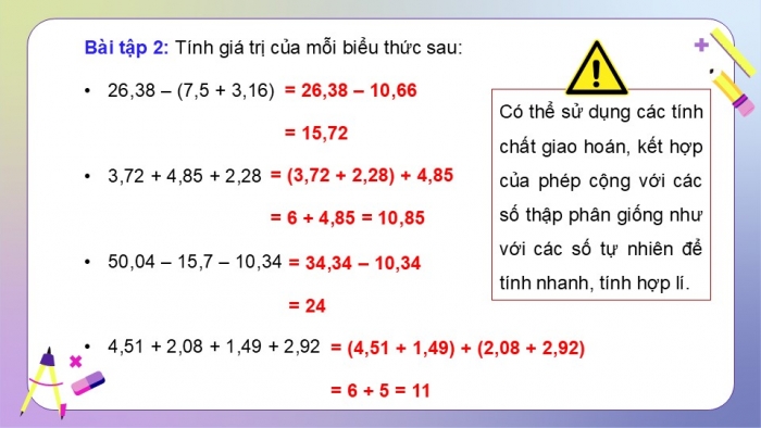 Giáo án điện tử Toán 5 cánh diều Bài 27: Luyện tập