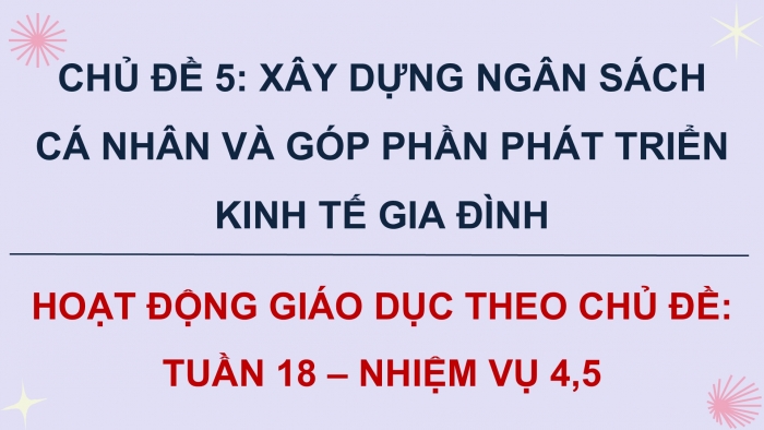 Giáo án điện tử Hoạt động trải nghiệm 9 chân trời bản 1 Chủ đề 5 Tuần 18