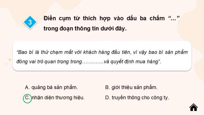 Giáo án điện tử Mĩ thuật 9 chân trời bản 1 Bài 7: Thiết kế và trang trí bao bì