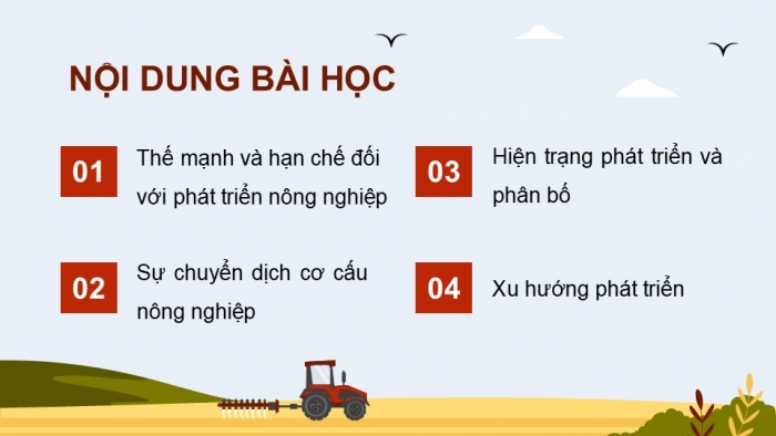 Giáo án điện tử Địa lí 12 kết nối Bài 11: Vấn đề phát triển ngành nông nghiệp