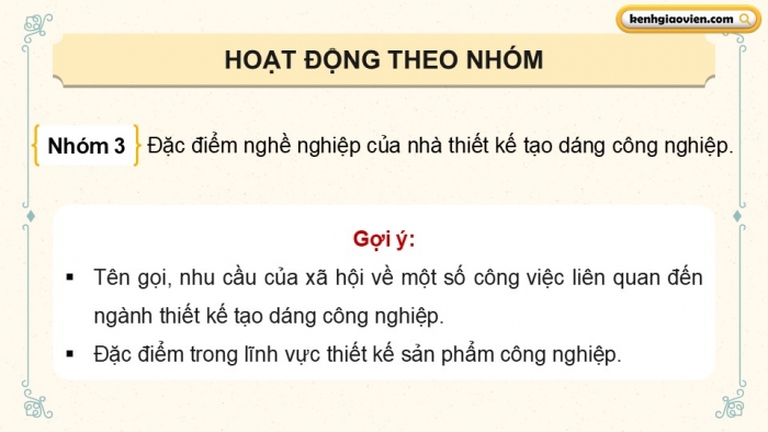 Giáo án điện tử Mĩ thuật 12 Thiết kế công nghiệp Kết nối Bài 1: Thiết kế sản phẩm tạo dáng công nghiệp