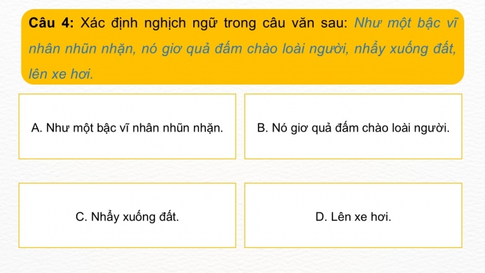 Giáo án điện tử Ngữ văn 12 cánh diều Bài 4: Biện pháp tu từ nghịch ngữ