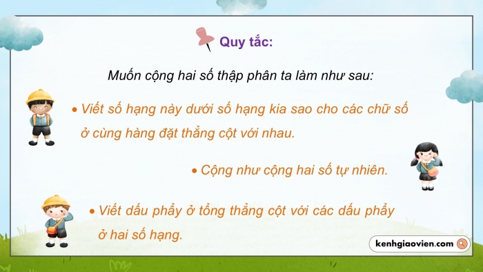 Giáo án PPT dạy thêm Toán 5 Kết nối bài 19: Phép cộng số thập phân