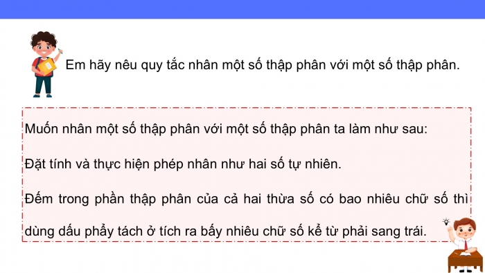 Giáo án PPT dạy thêm Toán 5 Kết nối bài 21: Phép nhân số thập phân