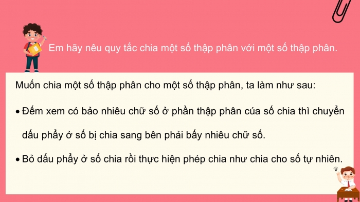 Giáo án PPT dạy thêm Toán 5 Cánh diều bài 35: Chia một số thập phân cho một số thập phân