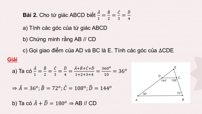 Giáo án PPT dạy thêm Toán 8 cánh diều Bài tập cuối chương V