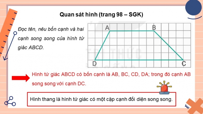 Giáo án điện tử Toán 5 kết nối Bài 26: Hình thang. Diện tích hình thang