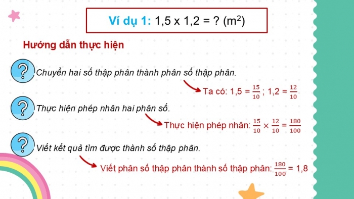 Giáo án điện tử Toán 5 chân trời Bài 32: Nhân hai số thập phân